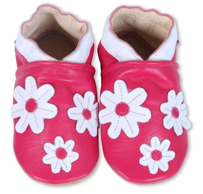 Pink 3 Flower Baby Shoes Sd-18